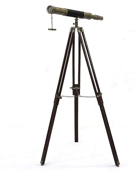 Maritime Vintage Brass Royal Telescopes Brown Adjustable Tripod Floor ...