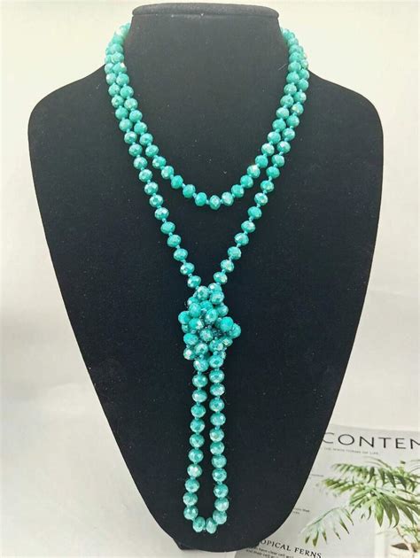 Simple Multi-layered Artificial Crystal Knotted Necklace, Versatile ...