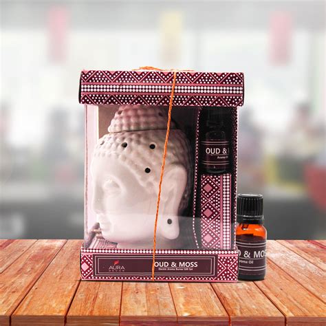 AuraDecor Buddha Electric Gift Set with Aroma Oil 10ml Aroma Oil & 1 ...