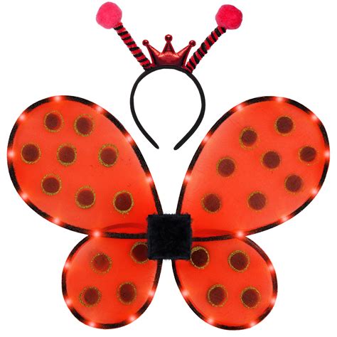 Snapklik.com : Ladybug Wings And Ladybug Headband - Light Up Lady Bug ...