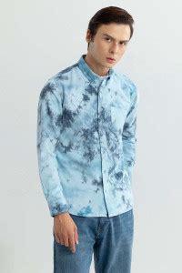 Snitch Men Printed Casual Blue Shirt - Buy Snitch Men Printed Casual ...