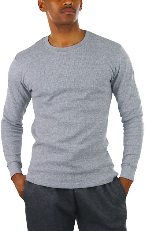ToBeInStyle Men's Medium Weight Long Sleeve Waffle Knit Classic Thermal ...