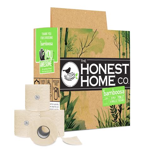 Bamboosa by The Honest Home Co. I 3 Ply Bamboo Toilet Paper Roll | 1200 ...
