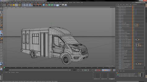 Passenger Shuttle Bus Rigged for Cinema 4D 3D | 3D Molier International