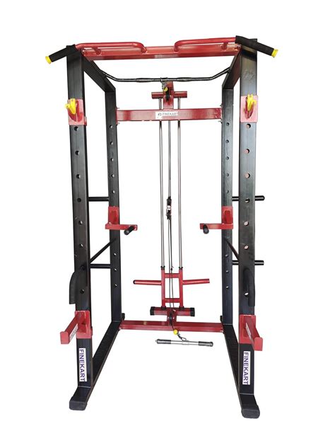 FINEKART Squat Rack Power Cage with LATS Pulldown & Ground Pulley ...