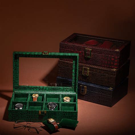 Premium 8 Slot Watch Box Collection | Leather Watch Organizers