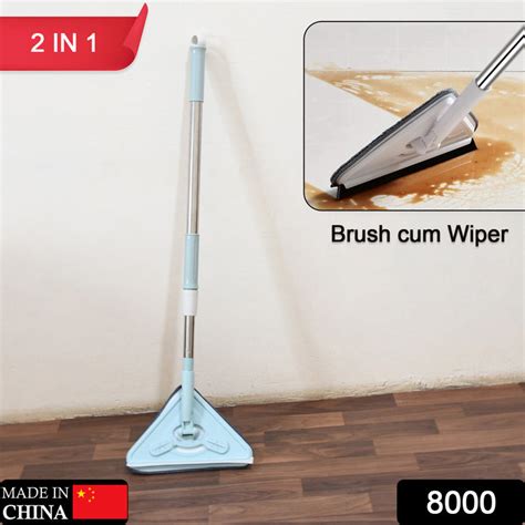 2 In 1 Extendable Triangle Mop Retractable Cleaning Mop Brush & Viper ...