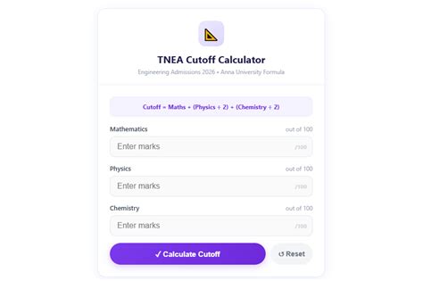 TNEA Engineering Cutoff Calculator 2026 | Check Your Cutoff Marks Online