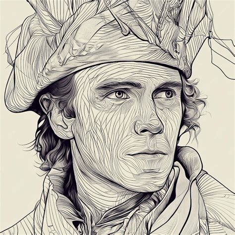 Portrait of the famous French cook Hand drawn vector illustration ...