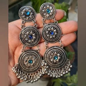 Buy Afghani Danglers, Glass Stone Studded, Earrings,handmade, German ...