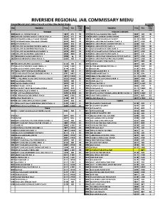 Inmate Commissary · Riverside Regional Jail