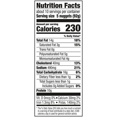 Banquet Chicken Nuggets-Nutrition-Facts