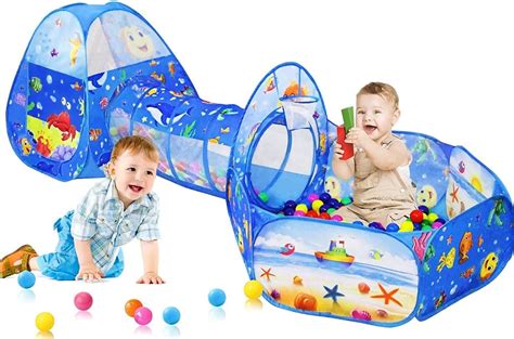Buy BabyGo 3 -in-1 Ocean Ball Pool Tunnel for Kids 1-5 Years Girls Boys ...