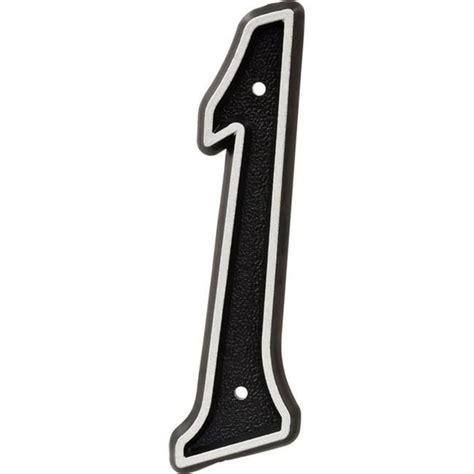 Hillman Group 845893 6 in. Gray & Black Reflective Plastic House Number ...