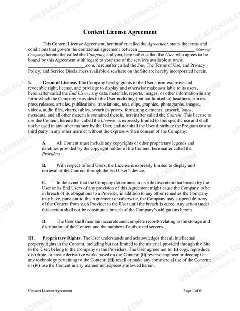Louisiana Content License Agreement | US Legal Forms