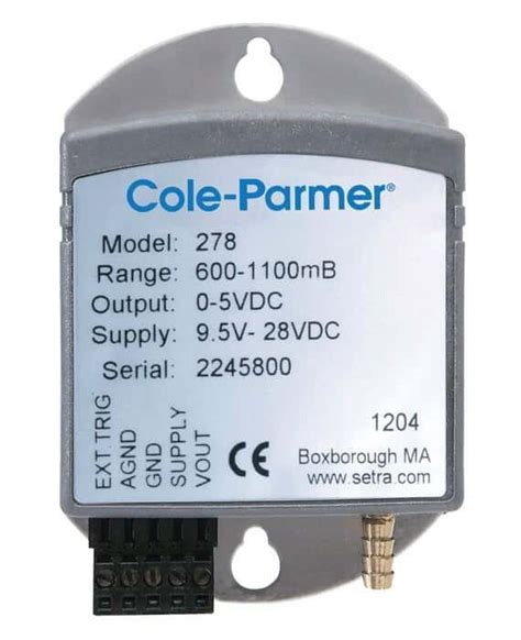Cole-Parmer Barometric Pressure Transmitter, 800 to 1100 hPa/mb from ...