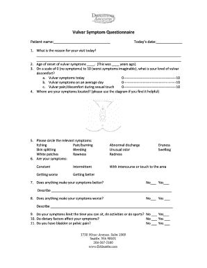 Fillable Online Vulvar Symptom Questionnaire - bdaseattlebbcomb Fax ...