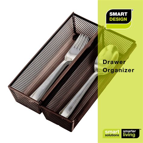 Smart Design Drawer Organizer - Set of 6 - Steel Metal Mesh - 9 x 3 ...