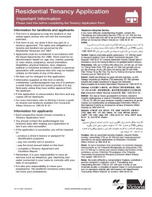 Residential Tenancy Application - Consumer Affairs Victoria - Consumer ...
