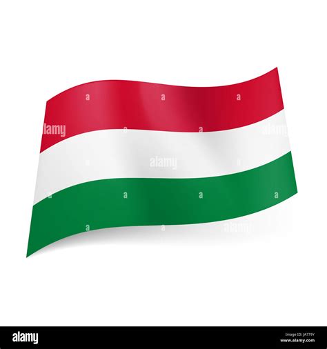 National flag of Hungary: red, white and green horizontal stripes Stock ...