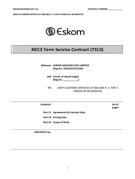 Fillable Online UNITS CLEANING SERVICES AT MAJUBA POWER ... Fax Email ...