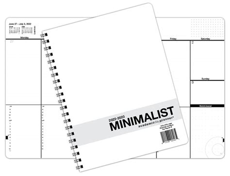 Dated Minimalist Dayplanner 12 Monthly Calendar Overview To Do Lists ...
