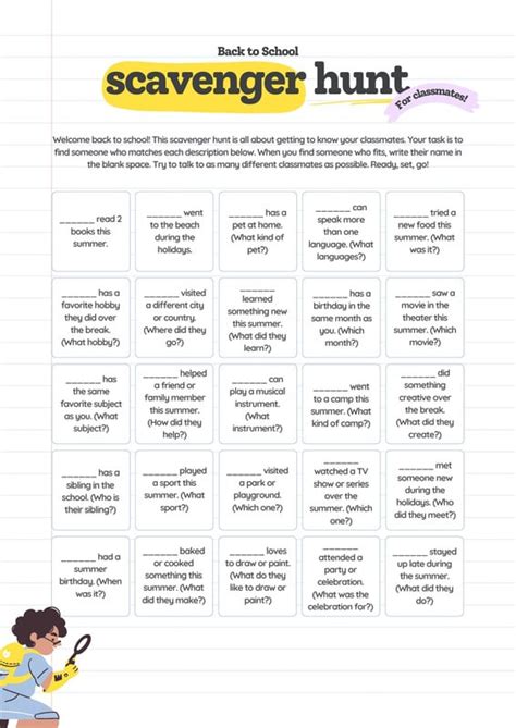 Free and customizable scavenger hunt templates