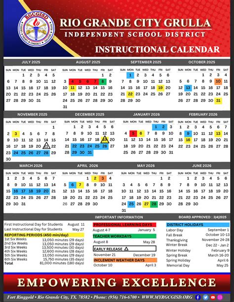 Rio Grande City Grulla TX Calendar 25-26 Revised pdf - EduCounty