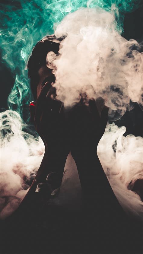 Download wallpaper 1350x2400 man, smoke, hands, colorful smoke iphone 8 ...
