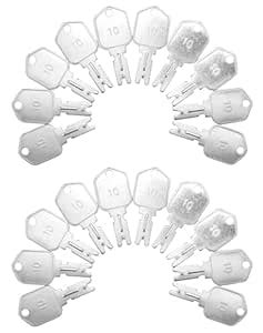 QWORK Forklift Key 166, 20 Pcs Ignition Keys for CAT, Generic, Ilco ...