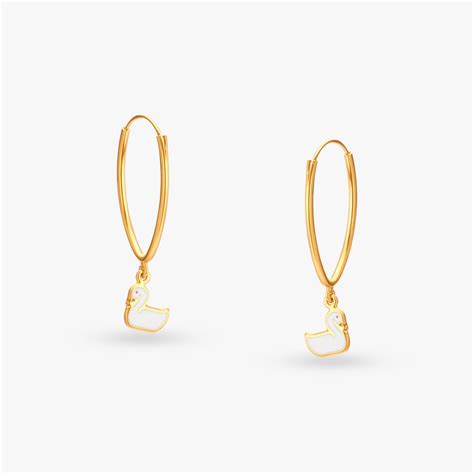 Playful Duck Hoop Earrings for Kids