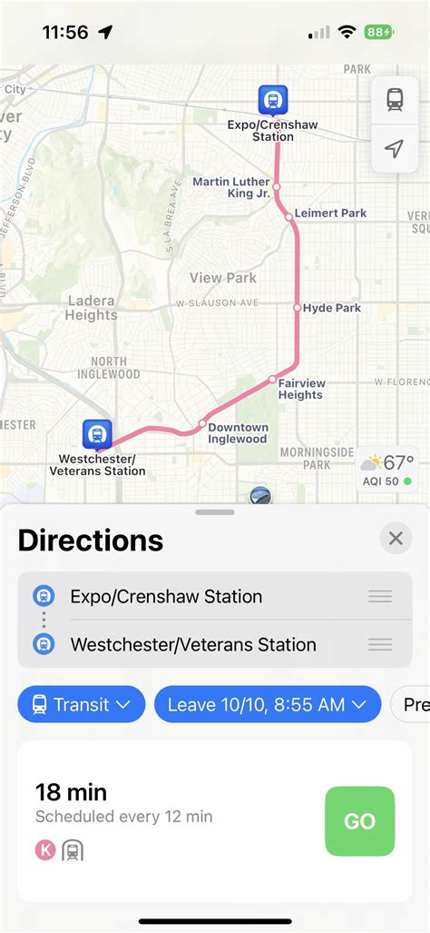 LA Metro K Line is live-ish : r/applemaps