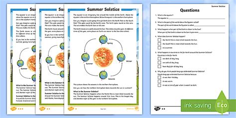 Summer Solstice CfE First Level Differentiated Reading Comprehension ...