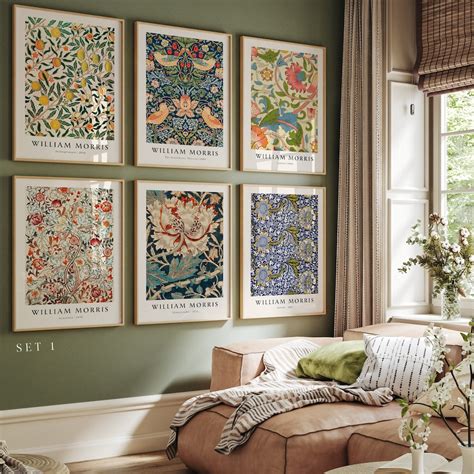 Set of 6 William Morris Prints, Art Nouveau Decor, Botanical Print ...