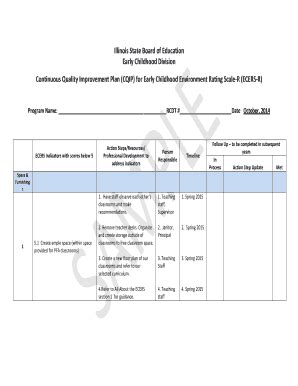 Fillable Online isbe Continuous Quality Improvement Plan CQIP Early ...