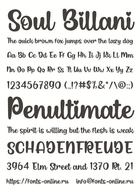 Soul Billani font - map of the soul font