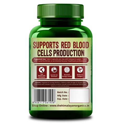 Himalayan Organics Plant Based Iron Supplement with Folate, 120 ...