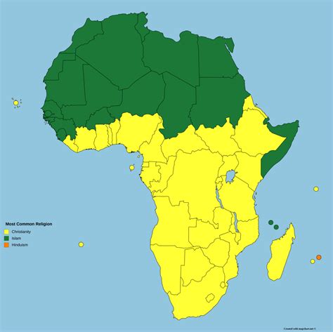 Most Common Religions of Africa by Country - Maps on the Web