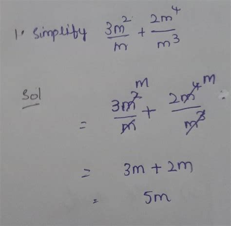 Simplify 3m²/m+ 2m⁴/ m³ - Brainly.in
