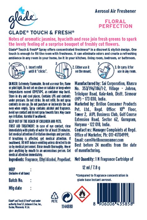 Buy GLADE TOUCH & FRESH FLORAL REFILL 12ML Online & Get Upto 60% OFF at ...