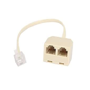 Generic RJ11 6P4C 1 Male to 2 Female Telephone Line Splitter Connector ...