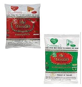The Original Thai Iced Tea Mix 400gm + Chatramue Brand Green Tea Mix ...
