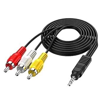 KEBILSHOP 3.5 mm Male to 3 Rca Male Plug Stereo Audio Video AUX Cable ...