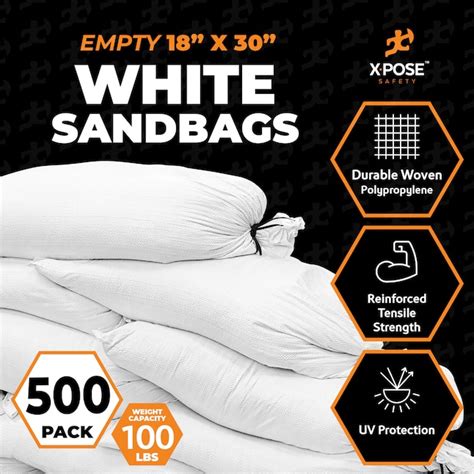 XPOSE SAFETY 500-Pack 100-lb Capacity Woven Polypropylene Sand-Bag SBW ...