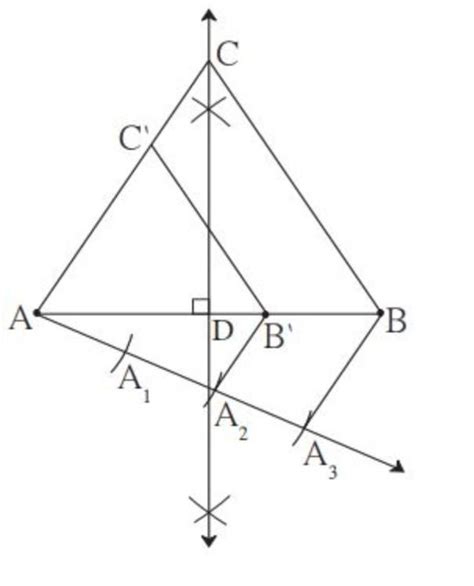Draw an isosceles triangle with base 5 cm and height 4 cm . Draw a ...