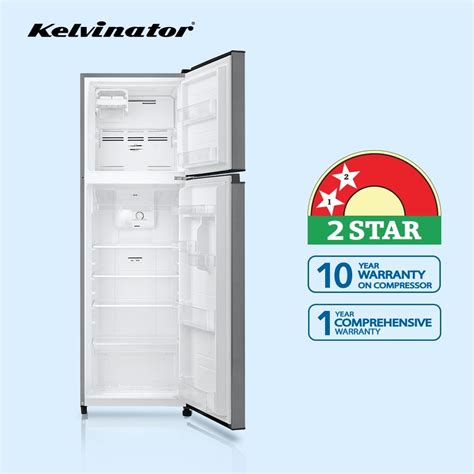 Kelvinator 250 litres Double Door Refrigerator, Bright Silver KRF-A270BSV