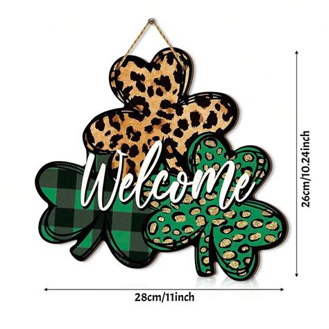 1Pc St. Patrick's Day Welcome Door Sign Party Supplies Wooden Wall Art ...