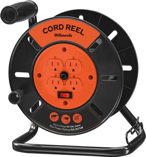 Amazon.com: EP Extension Cord Storage Reel with 4-Grounded Outlets ...