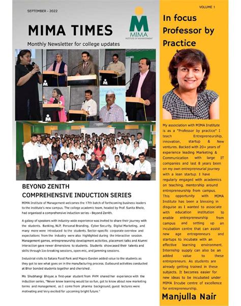 Newsletters - Mima Institute of Management