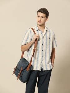 Mr Bowerbird Men Striped Casual Beige Shirt - Buy Mr Bowerbird Men ...